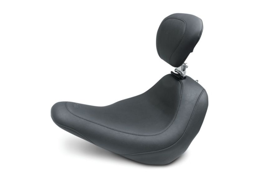 Mustang Motorcycle 79043 Mustang 18-21 Harley Low Rider, Sport Glide Wide Tripper Solo Seat w/ Driver Backrest - Black