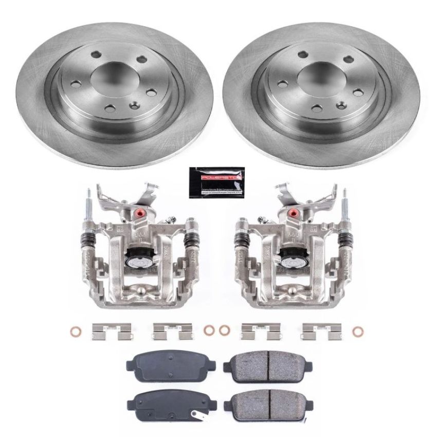 PowerStop KCOE5552A OE Stock Replacement Low-Dust Ceramic Brake Pad, Rotor and Caliper Kit