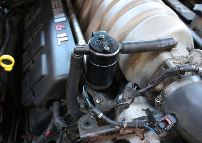 J&L 3062P-B 05-10 Dodge Charger 6.1L Hemi Passenger Side Oil Separator 3.0 - Black Anodized