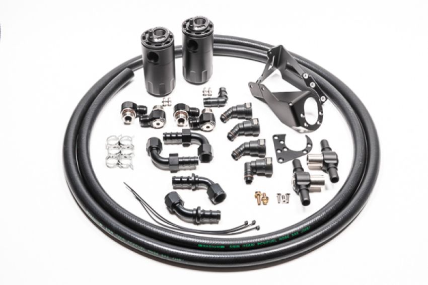 Radium Engineering 20-0590-FL DUAL CATCH CAN KIT, NISSAN R32 SKYLINE GT-R, FLUID LOCK