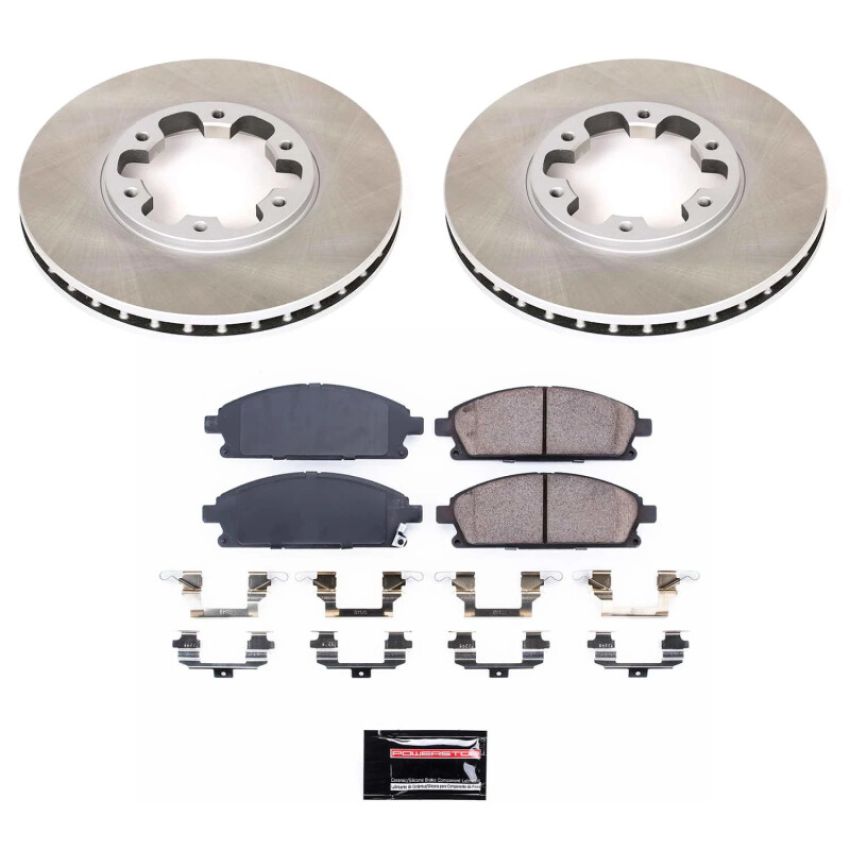 PowerStop SC1175 Semi-Coated Rotor and Low-Dust Ceramic Brake Pad Kit