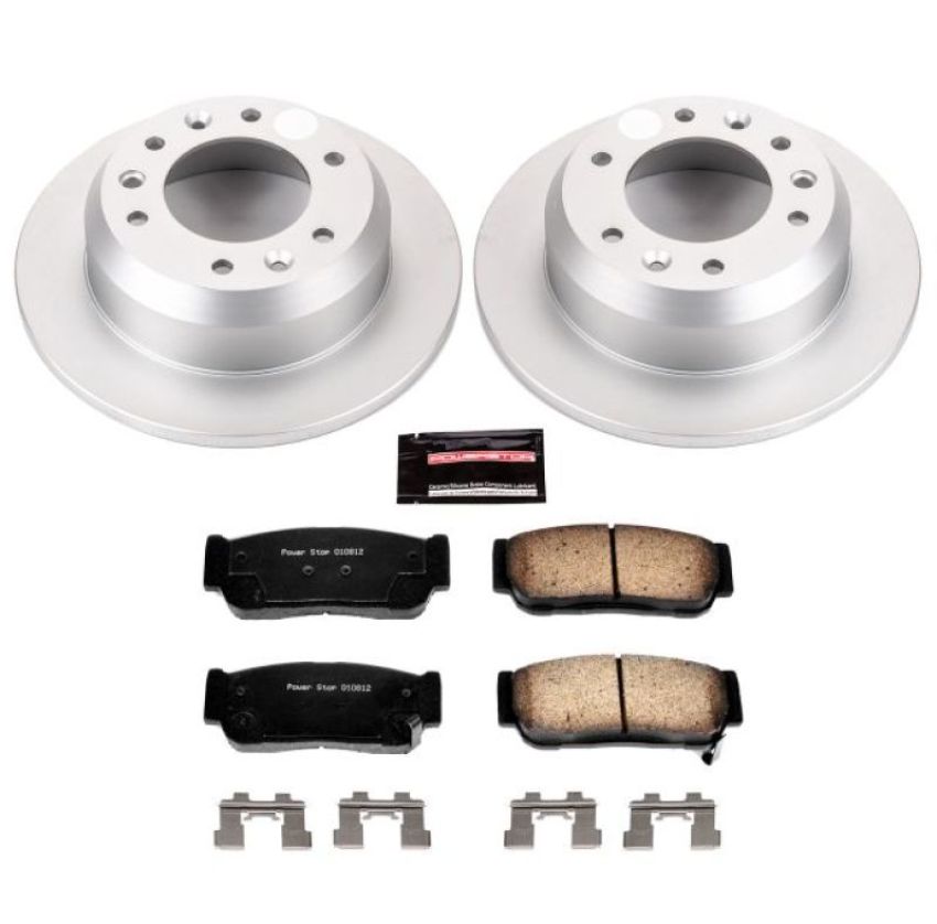 PowerStop CRK5907 Genuine Geomet Coated Rotor and Low-Dust Ceramic Brake Pad Kit