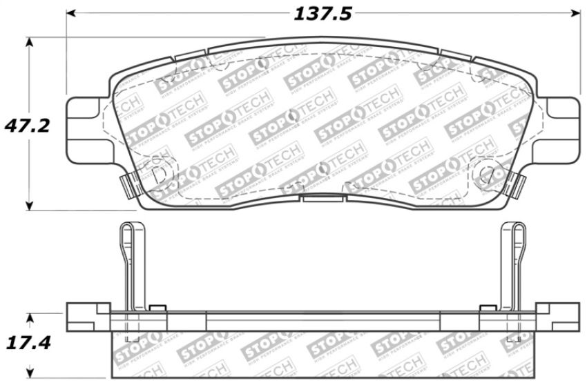 Stoptech 309.08830 Sport Brake Pads w/Shims and Hardware - Rear