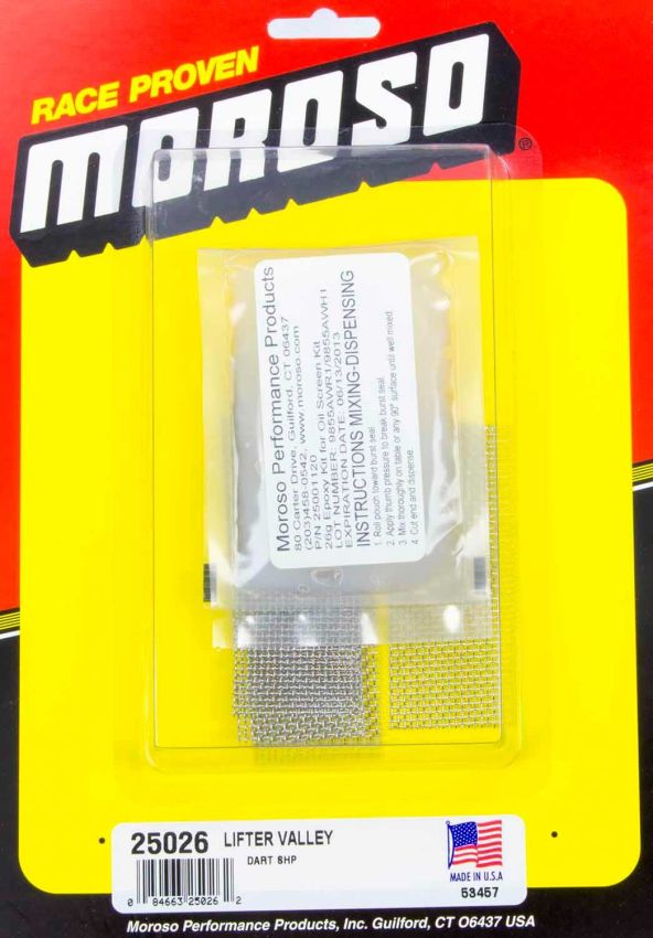 MOROSO MOR25026 Oil Return Screen Kit - Dart SBC SHP Blocks