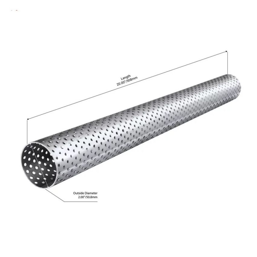 FORTLUFT 4401300 Perforated Exhaust Pipe 2.00'' Stainless Steel