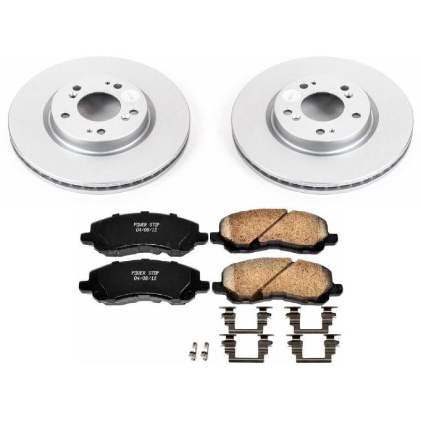 PowerStop CRK094 Genuine Geomet Coated Rotor and Low-Dust Ceramic Brake Pad Kit