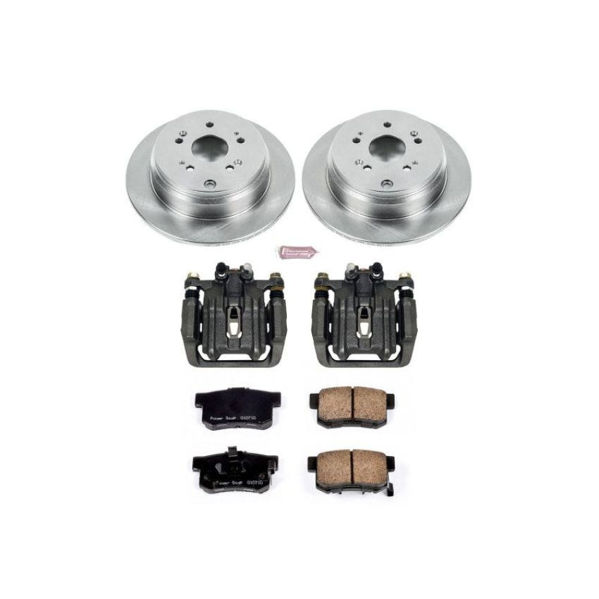 PowerStop KCOE206A OE Stock Replacement Low-Dust Ceramic Brake Pad, Rotor and Caliper Kit