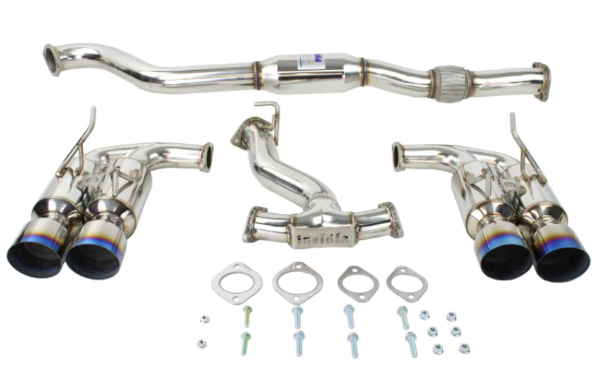 Invidia HS08ST5GM4ST 08-14 Subaru WRX Hatchback Gemini Single Layer Titanium Tip Cat-back Exhaust