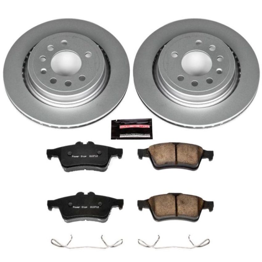 PowerStop CRK5698 Genuine Geomet Coated Rotor and Carbon-Fiber Ceramic Brake Pad Kit