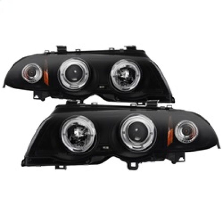 SPYDER 5084804 Projector Headlights 1PC - LED Halo - Amber Reflector - Black Smoke