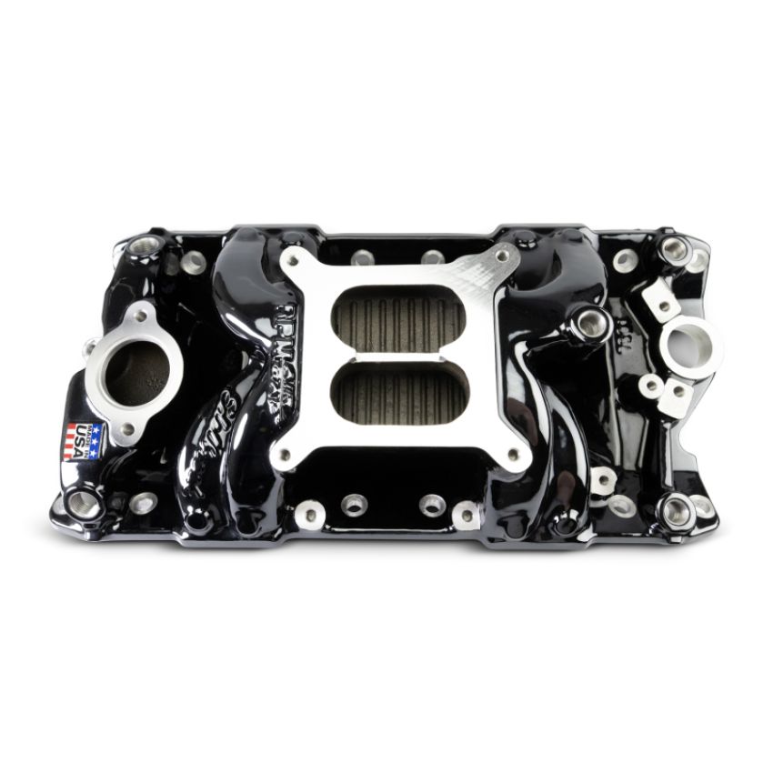 Edelbrock 7501-BP Chevy Small Block Performer RPM AIR-Gap Intake Manifold Black Plasma Finish