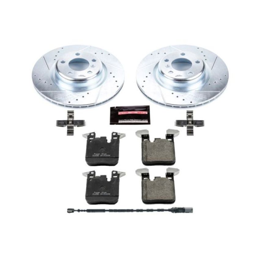 PowerStop K6657 Z23 Daily Driver Carbon-Fiber Ceramic Brake Pad and Drilled & Slotted Rotor Kit