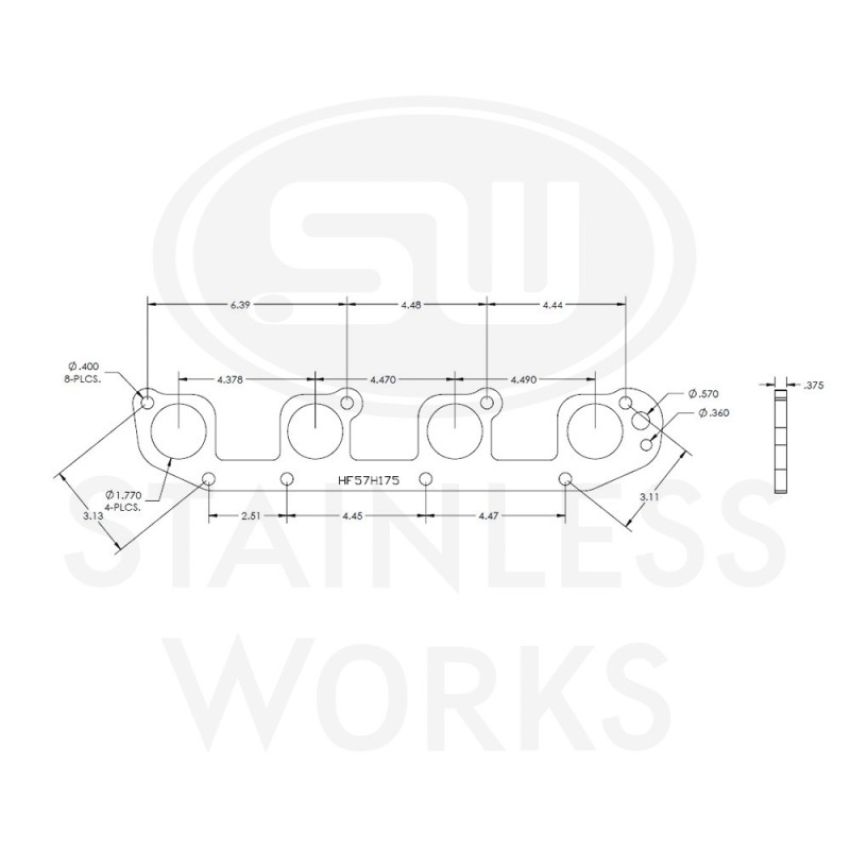 Stainless Works Hemi 5.7L Round Port Header 304SS Exhaust Flanges 1-3/4in Primaries