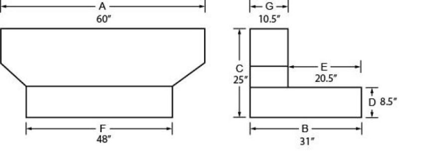 Tradesman 73510 Steel L-Shape Liquid Storage Tank (Full Size) - Black