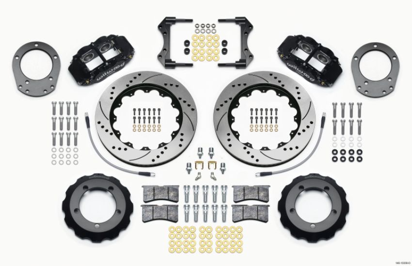 Wilwood 140-13330-D Narrow Superlite 4R Front Hat Kit 14.00in Drilled 76-77 Ford Bronco Dana 44 w/Lines