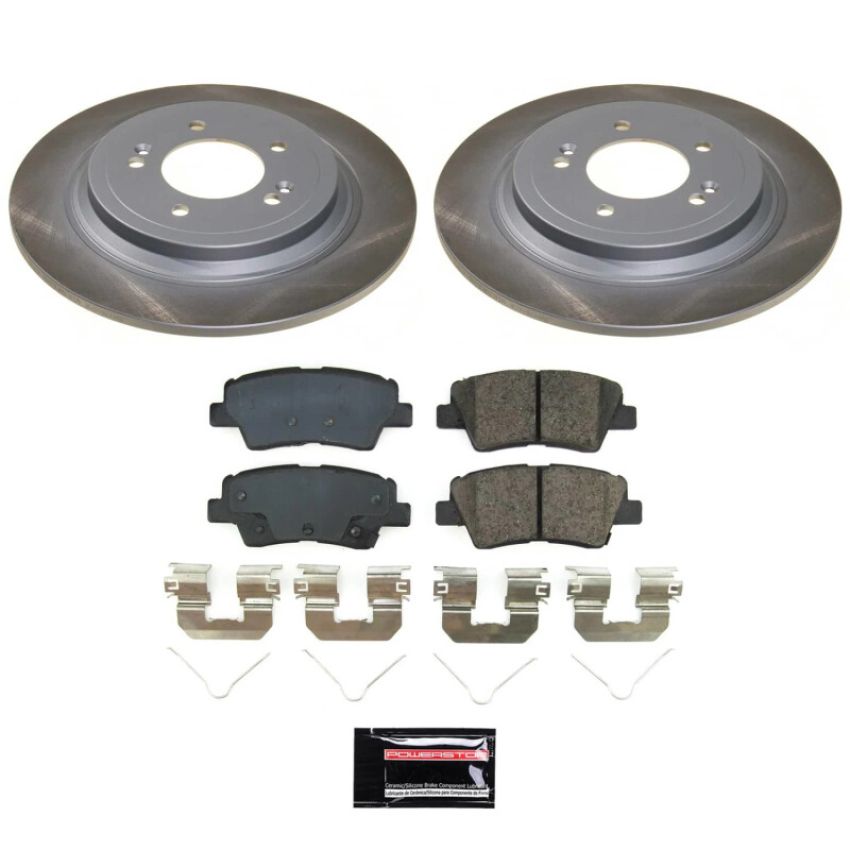 PowerStop SC8619 Semi-Coated Rotor and Low-Dust Ceramic Brake Pad Kit