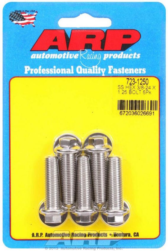 ARP ARP723-1250 S/S Bolt Kit - 6pt. (5) 3/8-24 x 1.250