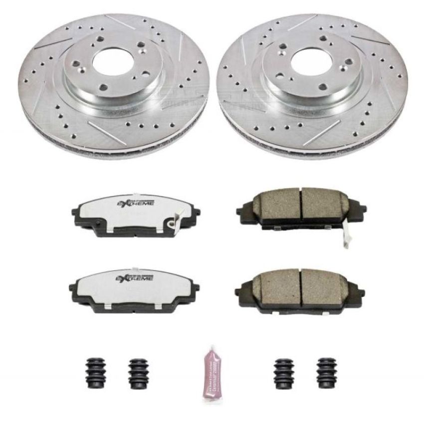 PowerStop K2439-26 Z26 Street Performance Ceramic Brake Pad and Drilled & Slotted Rotor Kit