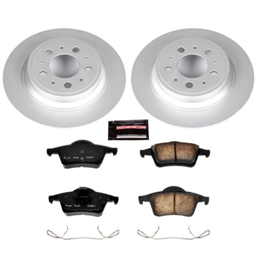 PowerStop CRK5196 Genuine Geomet Coated Rotor and Carbon-Fiber Ceramic Brake Pad Kit