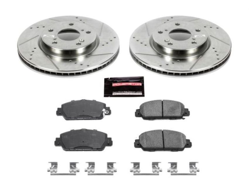 PowerStop K6515 Z23 Daily Driver Carbon-Fiber Ceramic Brake Pad and Drilled & Slotted Rotor Kit