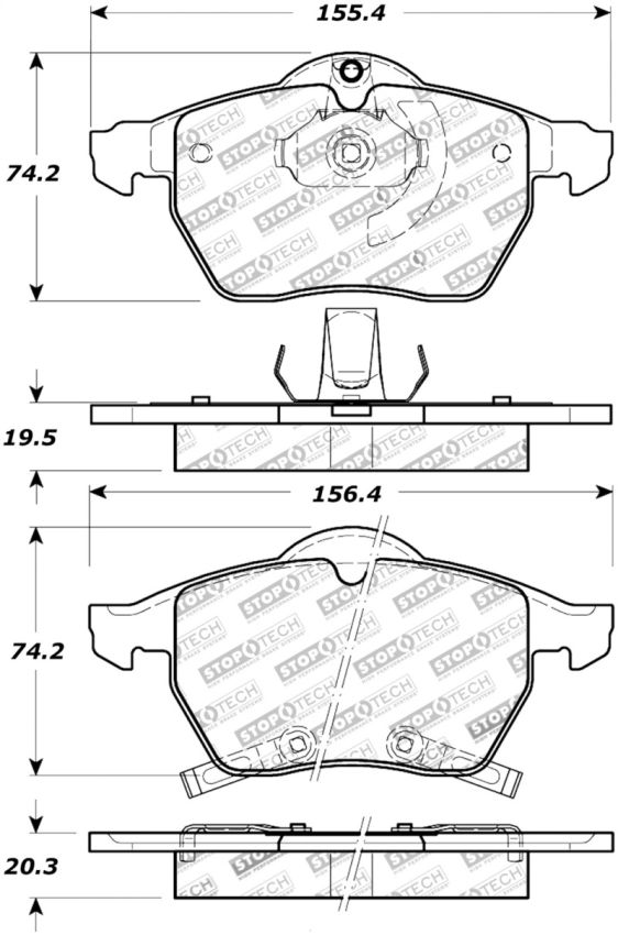 Stoptech 308.08190 Street Touring Brake Pads