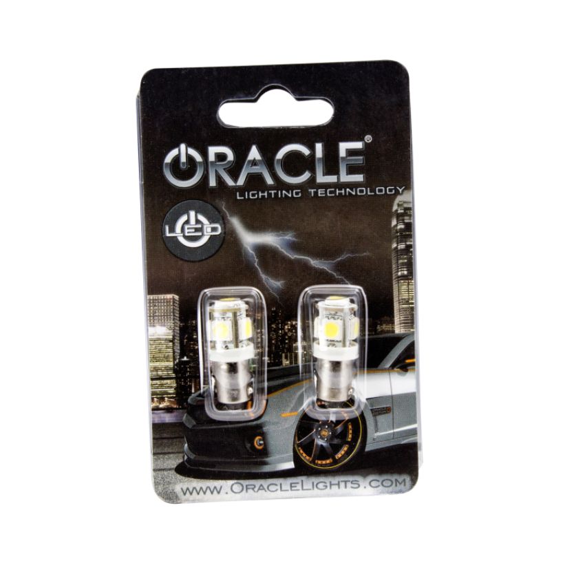 Oracle Lighting 4904-001 BA9S 5 LED 3 Chip Bayonet Bulbs, White, Pair
