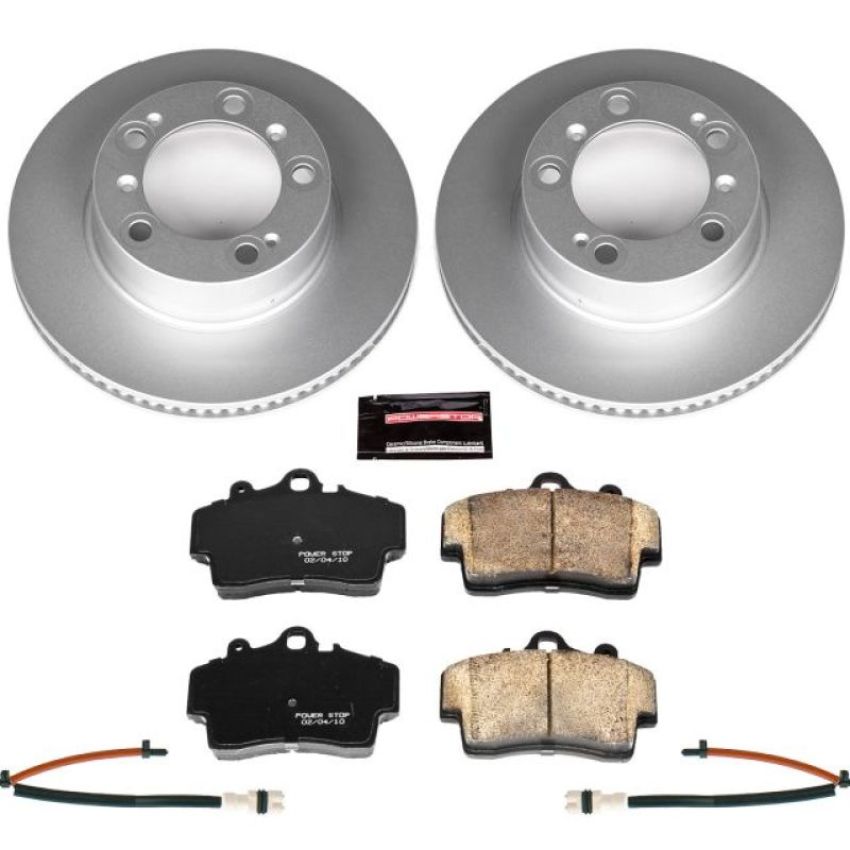 PowerStop CRK850 Genuine Geomet Coated Rotor and Carbon-Fiber Ceramic Brake Pad Kit