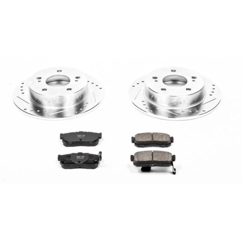 PowerStop K3099 Z23 Daily Driver Carbon-Fiber Ceramic Brake Pad and Drilled & Slotted Rotor Kit