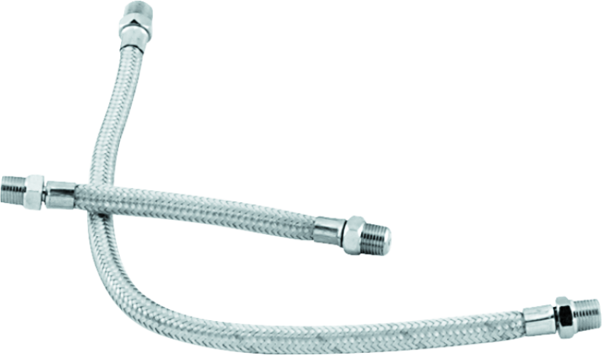 Bikers Choice 493390 66-84 Shovelhead Braided Stainless Rocker Box Oil Line Set Replaces H-D 62783-66A