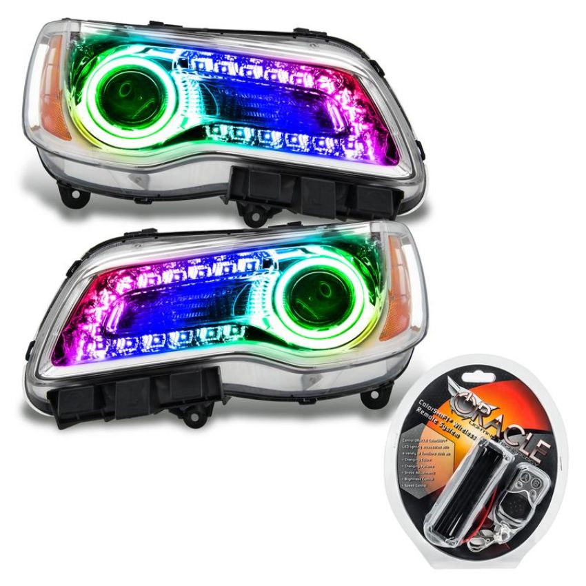 Oracle Lighting 7730-330 SMD Pre-Assembled Headlights, Non-HID, Chrome Bezel, ColorSHIFT(tm) DRL