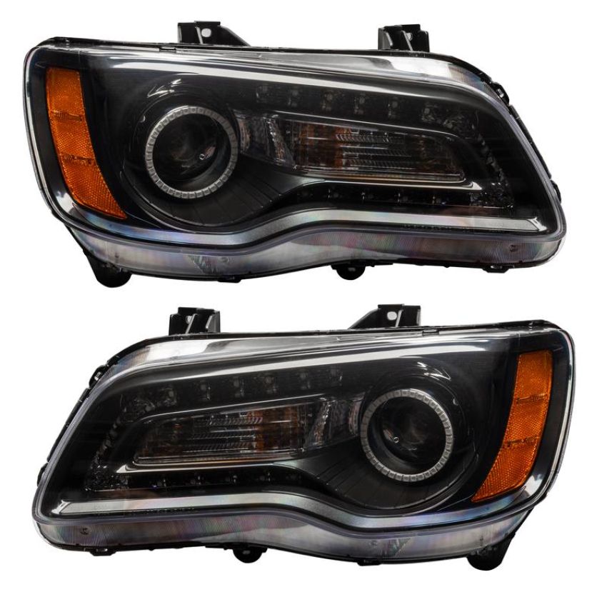 Oracle Lighting 7731-504 SMD Pre-Assembled Headlights, Non-HID, Black Bezel, ColorSHIFT(tm) - Simple DRL