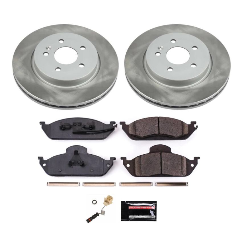PowerStop SC864 Semi-Coated Rotor and Low-Dust Ceramic Brake Pad Kit