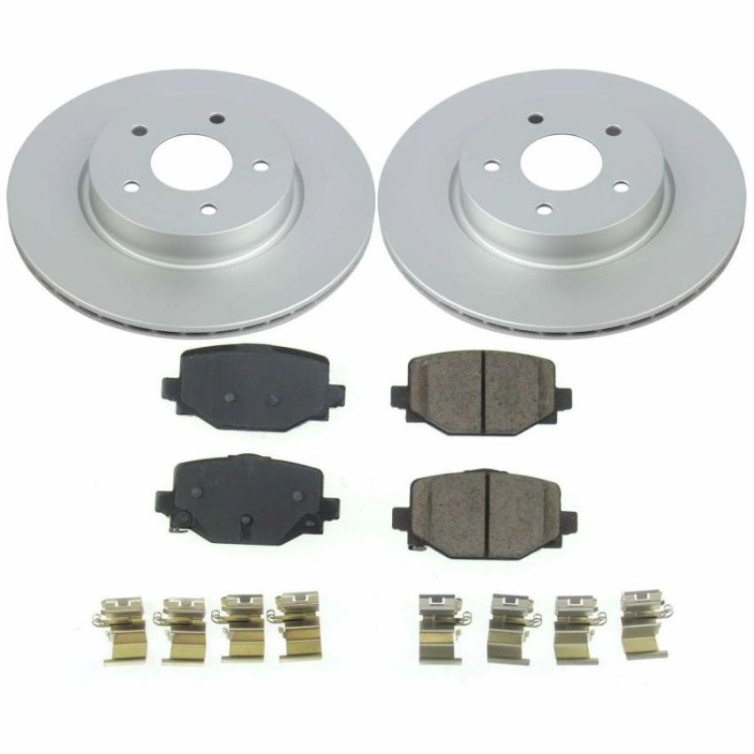PowerStop CRK8432 Genuine Geomet Coated Rotor and Low-Dust Ceramic Brake Pad Kit