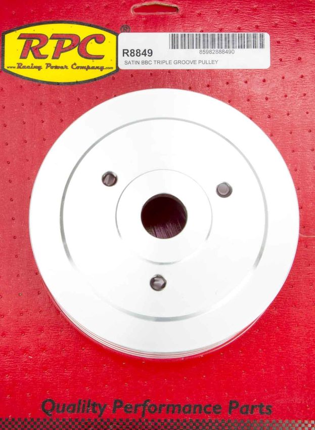 RACING POWER CO-PACKAGED RPCR8849 BBC SWP Triple Groove Lower Pulley Satin