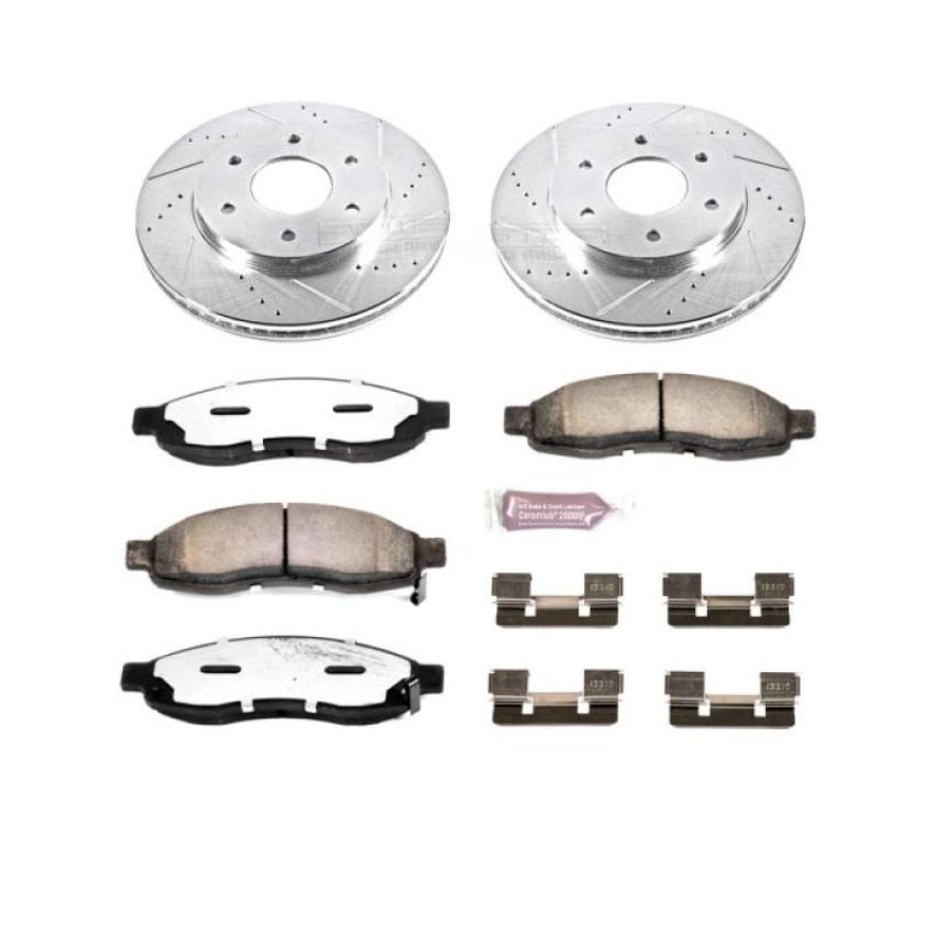 PowerStop K2442-36 Z36 Truck and SUV Carbon-Fiber Ceramic Brake Pad and Drilled & Slotted Rotor Kit