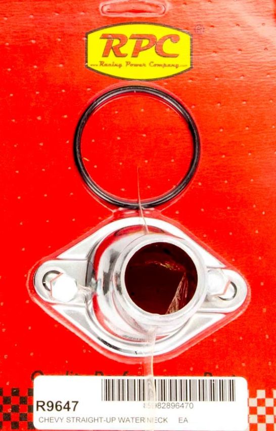 RACING POWER CO-PACKAGED RPCR9647 Chevy V8 Steel Str Up Water Neck Chrome