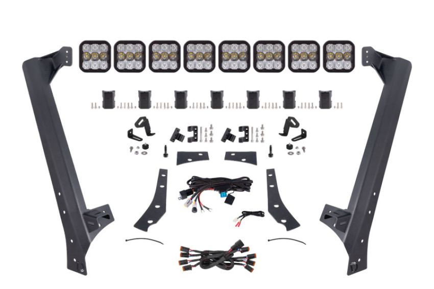 Diode Dynamics DD7266 Jeep JK SS5 Pro CrossLink Windshield - White Combo Lightbar Kit