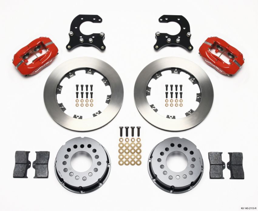 Wilwood 140-2113-R Forged Dynalite P/S Rear Kit Red Small Ford 2.66in Offset