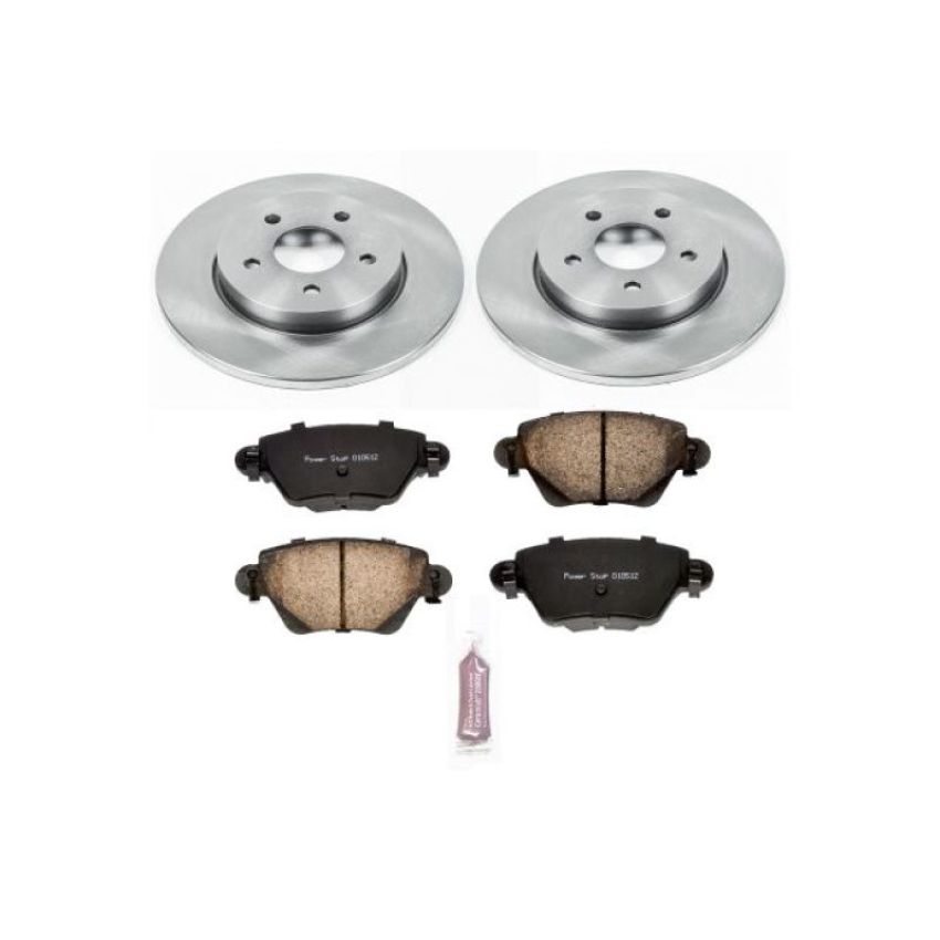 PowerStop KOE1390 OE Stock Replacement Low-Dust Ceramic Brake Pad and Rotor Kit