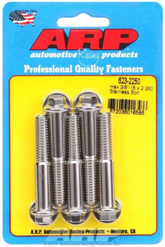 ARP ARP623-2250 S/S Bolt Kit - 6pt. (5) 3/8-16 x 2.250