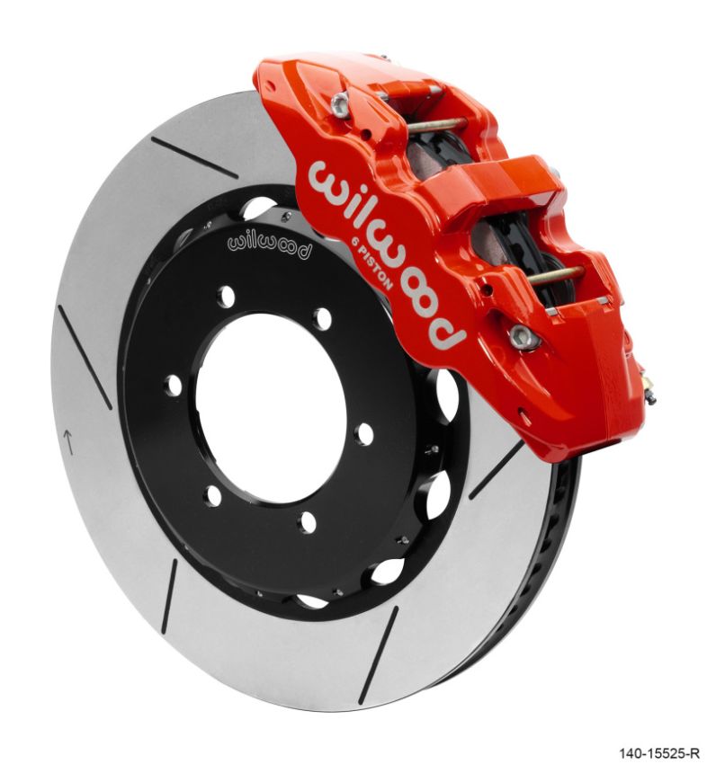 Wilwood 140-15525-R AERO4 Spec 37 GT FrontTruck Kit 14.25in Red 1997-2018 Nissan Y61 Patrol w/lines