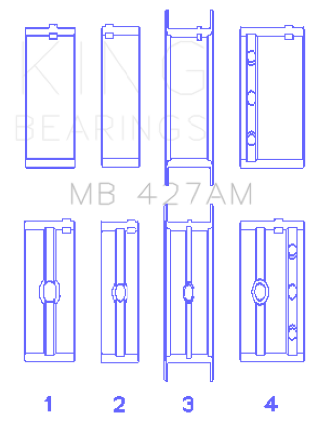 King Engine Bearings MB427AM0.75 ChevrolET 173 V6 (Size +0.75mm) Main Bearing Set