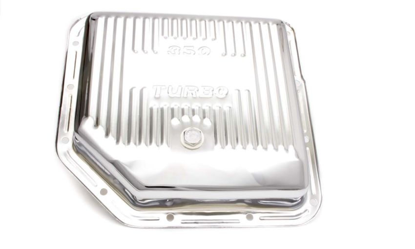 RACING POWER CO-PACKAGED RPCR9122 TH350 Trans Pan Chrome Steel Finned