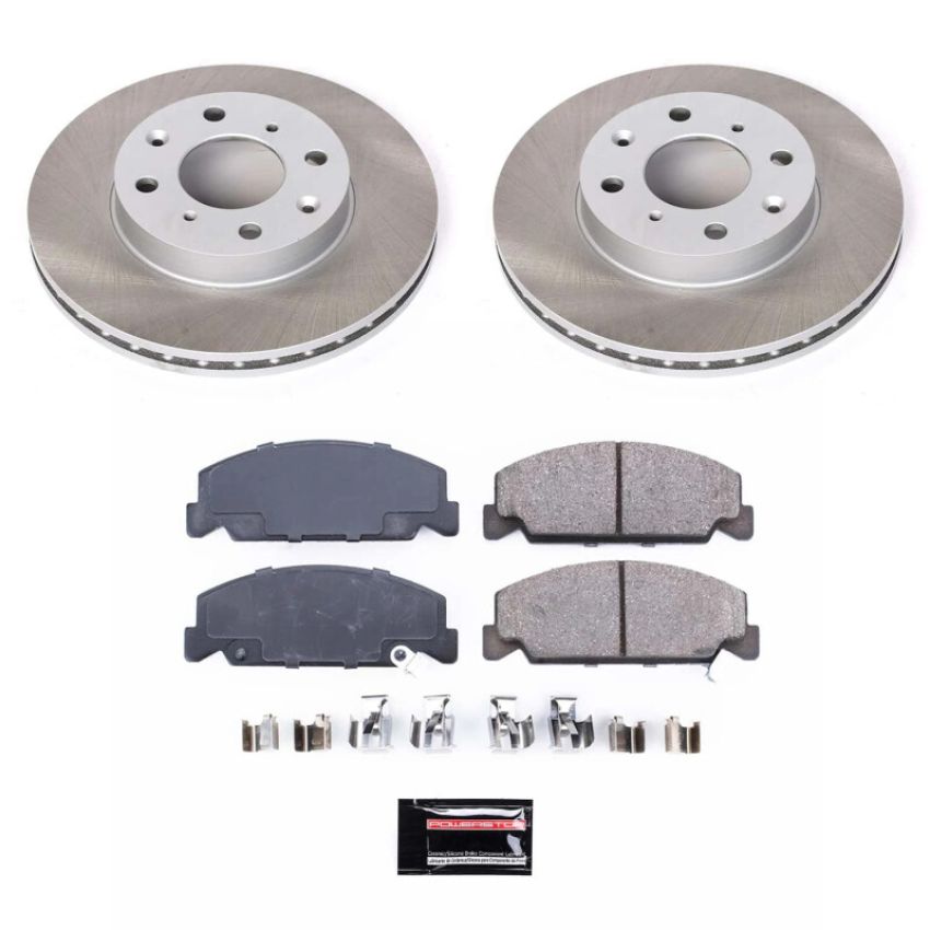 PowerStop SC699 Semi-Coated Rotor and Low-Dust Ceramic Brake Pad Kit