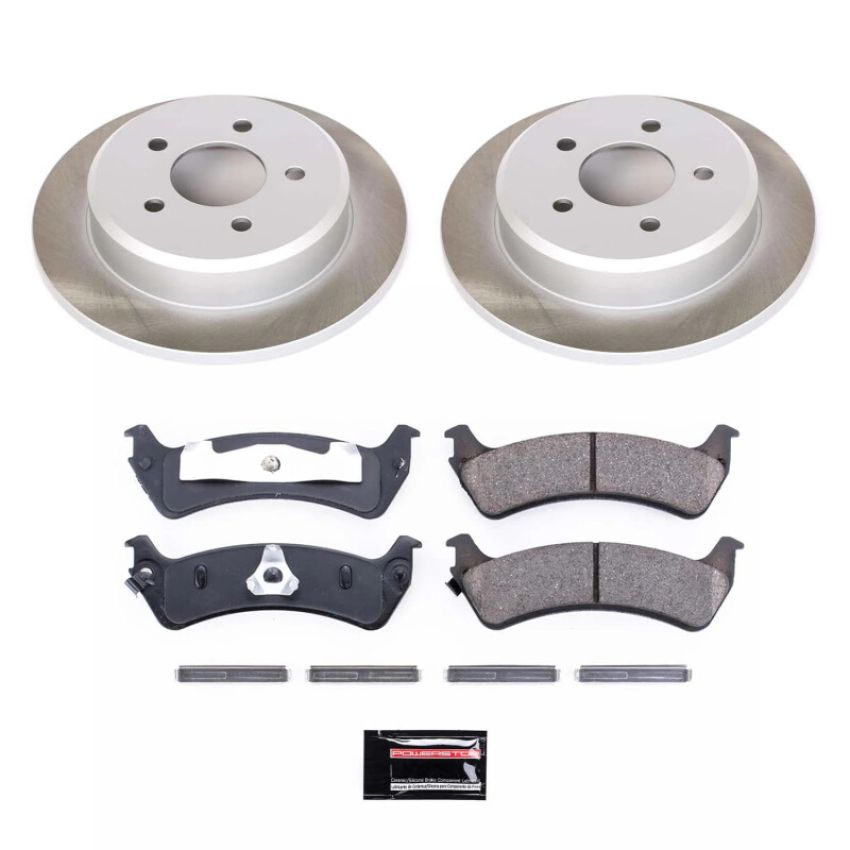 PowerStop SC1858 Semi-Coated Rotor and Low-Dust Ceramic Brake Pad Kit
