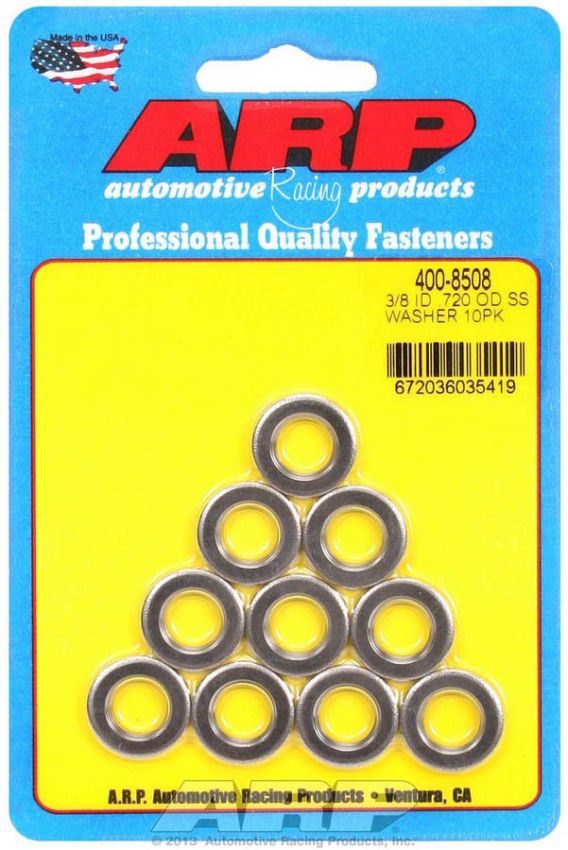 ARP ARP400-8508 S/S Flat Washers - 3/8 ID x .715 OD (10)