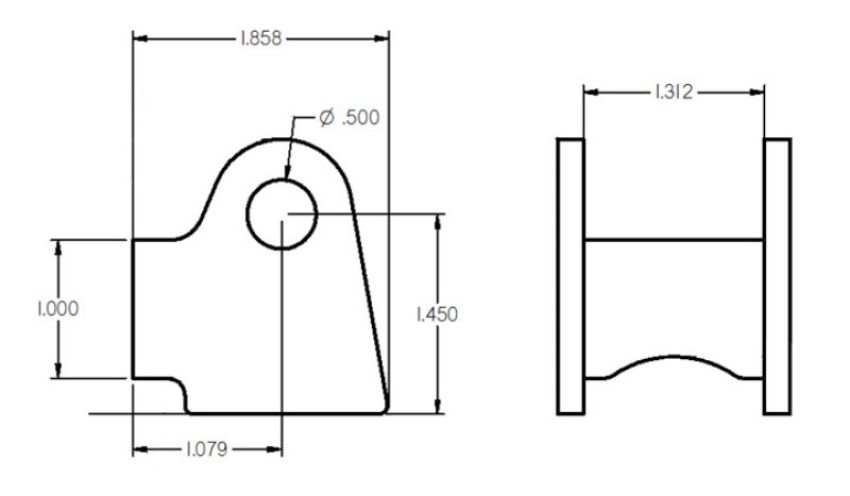 Ridetech 90000380 Shock bracket for 1.5