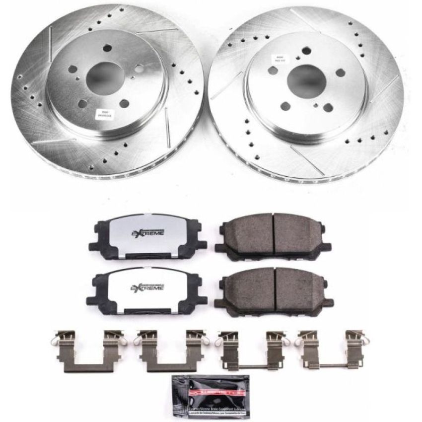 PowerStop K196-36 Z36 Truck and SUV Carbon-Fiber Ceramic Brake Pad and Drilled & Slotted Rotor Kit