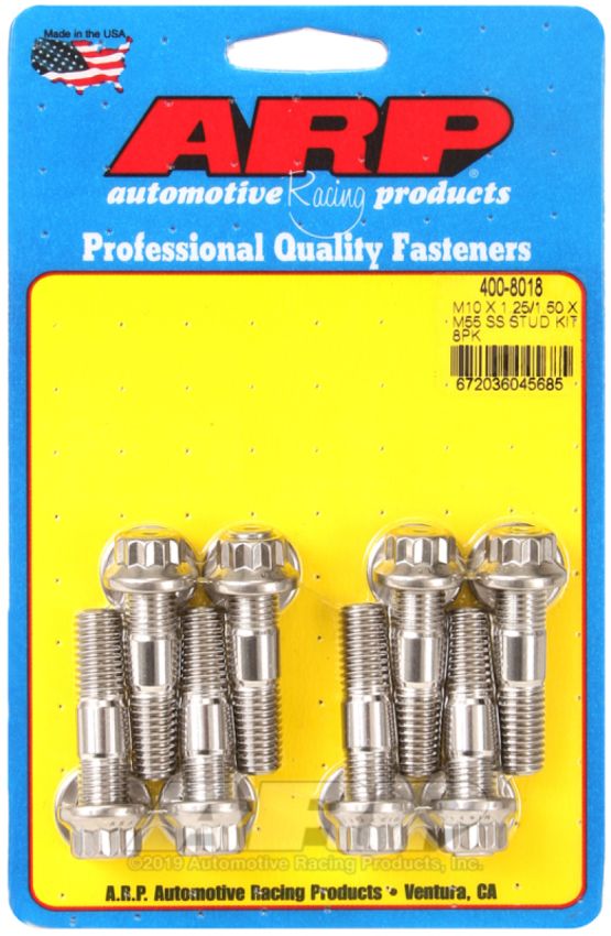 ARP 400-8018 M10 x 1.25/1.50 x 48mm Broached Stud Kit
