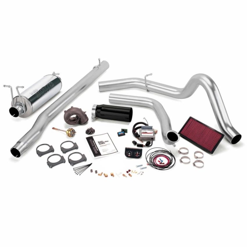 Banks Power 47551-B 99.5-03 Ford 7.3L F250/350 Auto Stinger-Plus System - SS Single Exhaust w/ Black Tip